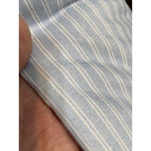 Queen Laura Ashley Blue Stripe Sheet Set 1 Fitted 1 Flat Farmhouse Country Poly - Picture 4 of 5